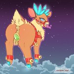 1:1 2023 anus artist_name butt cold-blooded-twilight deer digital_media_(artwork) female feral fur hi_res looking_at_viewer looking_back mammal new_world_deer outside penetration plug_(sex_toy) reindeer sex_toy solo tail tail_anus teats text them's_fightin'_herds tongue tongue_out vaginal vaginal_penetration vaginal_plug velvet_reindeer_(tfh)