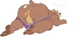 2023 all_fours anthro balls bear bodily_fluids butt clothed clothing colored_sketch cum cum_in_ass cum_inside flavored_cum food genital_fluids genitals geratakes honey_(food) honey_cum leaking_cum looking_at_viewer looking_back looking_back_at_viewer male mammal overweight overweight_male partially_clothed pawpads paws presenting presenting_hindquarters rear_view sean_(geratakes) sketch solo spanish_text text translated underwear underwear_down unusual_bodily_fluids unusual_cum unusual_genital_fluids