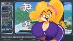 2024 3barts 5_fingers absurd_res activision anthro astro_bot_(series) bandicoot big_breasts blonde_hair bouncing_breasts breasts cleavage clothed clothing coco_bandicoot crash_bandicoot_(series) curvy_figure detailed_background dialogue digital_drawing_(artwork) digital_media_(artwork) electronics english_text eyebrows eyelashes female fingers fur green_eyes hair headgear headphones headset hi_res huge_breasts huge_hips huge_thighs jiggling lipstick livestream long_hair makeup mammal marsupial motion_lines multicolored_body multicolored_fur open_mouth open_smile orange_body orange_fur ponytail purple_tracksuit red_lipstick smile solo stream_chat streaming tan_body tan_fur text thick_thighs thigh_jiggle tongue tracksuit two_tone_body two_tone_fur voluptuous wide_hipped_anthro wide_hipped_female wide_hips