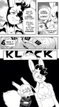 anthro breasts cleavage cleavage_cutout clothed clothing comic cookie_(furryfight_chronicles) cutout daigaijin dialogue duo english_text female fur furryfight_chronicles gambling hair hi_res lagomorph leporid mammal monochrome muko rabbit rodent sciurid text tree_squirrel