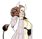 alternate_species animal_ears animal_humanoid animal_tail armwear bell bell_collar big_breasts blush blush_lines bovid bovid_humanoid bovine bovine_humanoid breasts brown_body brown_eyes brown_fur brown_hair cattle_humanoid clothed clothing collar covered_mouth eyelashes female floppy_ears fur hair haru_okumura horn horned_humanoid huge_breasts humanoid lop_ears mammal mammal_humanoid navel necrolepsy open_clothing open_topwear persona_(series) persona_5 pink_clothing pink_sweater pink_topwear simple_background solo sweater tail tail_tuft tailed_humanoid tan_body tan_skin topwear tuft white_armwear white_background white_clothing white_horn