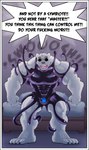 2022 anthro bear clothing comic dialogue drone dronification english_text frostbite_(rubberbuns) fur goo_suit goo_transformation hi_res latex latex_clothing latex_skinsuit latex_transformation lock_bulge lock_symbol male mammal muscular muscular_male null_bulge onomatopoeia pecs polar_bear profanity rubber_clothing rubberbuns skinsuit solo sound_effects speech_bubble symbiote text tight_clothing transformation ursine white_body white_fur