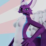 1:1 3d_(artwork) anthro blender_cycles digital_media_(artwork) female haolde hi_res kyuulin lgbt_pride lgbt_pride_month looking_at_viewer namaeri pride_colors smile solo transgender_pride_colors