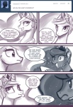 ask_blog comic crown dialogue electronics english_text equid equine female feral friendship_is_magic hair hasbro headgear headphones headset horn john_joseco long_hair mammal monochrome my_little_pony mythological_creature mythological_equine mythology princess_celestia_(mlp) princess_luna_(mlp) text tiara tongue tongue_out tumblr user_avatar winged_unicorn wings