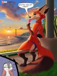 absurd_res anthro beach bikini bikini_bottom bikini_thong bikini_top bulge butt canid canine clothed clothing crossdressing dipstick_tail disney duo ear_piercing ear_ring femboy fox fur hi_res judy_hopps lagomorph leporid link6432 male mammal markings nick_wilde piercing rabbit red_fox ring_piercing seaside smile string_bikini swimwear tail tail_markings text true_fox two-piece_swimsuit zootopia