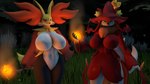 16:9 2024 3d_(artwork) anthro baek-myo big_breasts black_body black_skin blue_eyes breast_size_difference breasts canid canine crossover delphox digital_media_(artwork) duo featureless_breasts female fire fox fur generation_6_pokemon genitals grass hand_on_hip hi_res holding_fireball holding_object holding_stick huge_breasts looking_at_viewer magic magic_user mammal night nintendo nude orange_body orange_eyes orange_fur orange_nose pal_(species) palworld plant pocketpair pokemon pokemon_(species) pokemorph pose pussy red_body red_fur red_nose red_skin source_filmmaker_(artwork) standing stick tail tree white_body white_fur white_skin white_tail widescreen wixen yellow_body yellow_fur yellow_skin yellow_tail