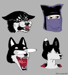 2018 absurd_res animal_humanoid black_clothing black_hair canid canine canis cat_humanoid chad_(meme) clothed clothing damn_daniel delicious_in_dungeon digital_drawing_(artwork) digital_media_(artwork) domestic_dog efradraws fangs felid felid_humanoid feline feline_humanoid felis female front_view hair hair_over_eye half-length_portrait hi_res humanoid izutsumi_(delicious_in_dungeon) japanese_kobold kuro_(delicious_in_dungeon) light_body light_skin mammal mammal_humanoid meme monochrome ninja one_eye_obstructed portrait scarf shiba_inu short_hair simple_background solo spitz teeth warrior wojak