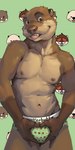 1:2 2020 anthro athletic athletic_anthro athletic_male briefs brown_body brown_eyes brown_fur brown_nose bulge clothed clothing countershade_torso countershading detailed_bulge fur furry-specific_brand genital_outline hi_res looking_at_viewer male mammal mike_(rudderbutts) multicolored_body multicolored_fur mustelid navel nipples otter penis_outline river_otter rudderbutts senor_nutria solo text text_on_briefs text_on_clothing text_on_underwear tongue tongue_out two_tone_body two_tone_fur underwear underwear_only whiskers