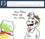 Rating: q
ID: 4539887
Date: 2024-01-16 17:37:19 -0500
Status: active
Score: 4
amphibian anthro ask_blog bodily_fluids clothing coat dialogue doctor dr._mario duo english_text frog green_body green_skin handkerchief hands_behind_back head_mirror kerchief male mario mario_bros medical_instrument necktie nintendo red_handkerchief red_kerchief red_necktie scientific_instrument shirt simple_background slippy_o'donnell slippy_toad star_fox story story_in_description suggestive sweat text topwear tumblr white_background white_clothing white_coat white_topwear yellow_clothing yellow_shirt yellow_topwear post #4539887
