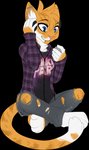 alpha_channel anthro clothing domestic_cat electronics felid feline felis female headphones ibee mammal solo