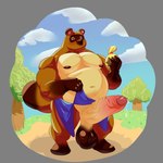 1:1 2024 absurd_res animal_crossing anthro artist_name balls balls_blush barazoku big_balls big_muscles big_penis black_balls black_body black_fur black_nipples black_penis blush body_blush brown_body brown_fur brown_hair canid canine clothed clothing digital_media_(artwork) erection erection_under_clothing fur genitals glans hair hi_res huge_balls huge_muscles huge_penis hyper hyper_balls hyper_genitalia hyper_penis lionhearf03 male mammal mature_anthro mature_male multicolored_body muscular muscular_anthro muscular_male nintendo nipples pecs penis raccoon_dog slightly_chubby slightly_chubby_anthro slightly_chubby_male solo tanuki thick_penis tom_nook_(animal_crossing) vein veiny_penis