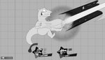 absurd_res anthro areola big_areola big_breasts bottomwear breast_slap breasts clothing dinosaur dotted_background dragon duo eyewear female fighting_game gameplay_mechanics geometric_background glasses greyscale grid_background hi_res hoodie horn hud huge_breasts humanoid intersex intersex/male jumping kaiju lung_fu male monochrome motion_lines mythological_creature mythological_scalie mythology nickelodeon nickelodeon_all-star_brawl nipples pants pattern_background prehistoric_species reptar reptile rogero_(artist) rogero_the_dragon_(artrogero) rugrats sagging_breasts scalie simple_background slap tail teeth topwear watermark