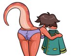 2024 amphibia_(series) amphibian anonymous_artist anthro bella_(amphibia) bra butt butt_focus clothing disney female holding_clothing holding_object newt panties red_body red_skin salamander simple_background solo underwear undressed white_background