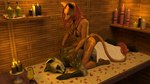 3d_(artwork) bottle breasts candle clothing container digital_media_(artwork) duo felid feline female glass hair hi_res lapushis lemur lingerie lion lying male male/female mammal massage massage_oil oil oiled_body on_front pantherine petals primate relaxing sitting sitting_on_another strepsirrhine tail