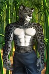 anthro athletic athletic_anthro athletic_male bamboo clothed clothing dreamworks fangs felid hi_res kung_fu_panda looking_at_viewer male mammal martial_arts_uniform muscular muscular_anthro muscular_male pantherine partially_clothed pize snow_leopard solo sportswear tai_lung_(kung_fu_panda) teeth topless topless_male