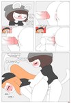 absurd_res anus ass_up balls big_breasts blush bodily_fluids breasts brown_hair butt chinchilla chinchillid clothed clothing comic dialogue doggystyle duo english_text erection female from_behind_position fur genital_fluids genitals hair headgear headwear hi_res lagomorph lalo_oliv leporid male male/female mammal nipples nude penetration penis pussy rabbit rodent sex shirt tail text tina_(tonytoran) tony_(tonytoran) tonytoran topwear