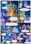 2018 absurd_res applejack_(mlp) border chilllum color_coded_text comic cutie_mark digital_media_(artwork) discord_(mlp) english_text equid equine female friendship_is_magic group hasbro hi_res holding_another horn horse light262 mammal my_little_pony mythological_creature mythological_equine mythology pegasus pinkie_pie_(mlp) pony princess_celestia_(mlp) princess_luna_(mlp) princess_tempora rainbow_dash_(mlp) rarity_(mlp) shaded speech_bubble text title_drop twilight_sparkle_(mlp) unicorn url white_border winged_unicorn wings