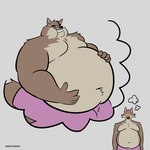 1:1 absurd_res anthro belly big_belly blush blush_lines canid canine canis dreamworks fantasy fattytober hi_res male mammal mindof mr._wolf_(the_bad_guys) obese overweight overweight_male solo the_bad_guys weight_gain wolf