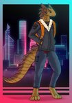 Rating: s
ID: 2471606
Date: 2020-11-02 06:03:02 -0500
Status: active
Score: 7
2020 absurd_res anthro armadillo_girdled_lizard artist_name backpack bottomwear brown_body claws clothed clothing colored denim denim_bottomwear denim_clothing detailed_background girdled_lizard gradient_background green_eyes hi_res jacket jeans lizard long_tail looking_aside male pants paws reptile scales scalie shaded simple_background smile solo standing tail text topwear white_sclera wolfarion post #2471606