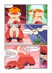 bodily_fluids charmeleon comic darrow0 dialogue english_text fire forest generation_1_pokemon generation_2_pokemon genital_fluids genitals hi_res male male/male nintendo p.r.o._pokeball penis plant pokeball pokemon pokemon_(species) questionable_consent quilava speech_bubble text tree yuel