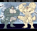 2024 abs anthro arcwuff areola armpit_hair balls barazoku beastars biceps big_balls big_muscles big_penis bird_dog bodily_fluids body_hair canid canine canis claws comic competition domestic_dog drooling duo english_text erection eyebrows flexing foreskin fur genitals glans hand_behind_head hi_res himbofication huge_balls huge_muscles huge_penis humanoid_genitalia humanoid_penis hunting_dog hyper hyper_balls hyper_genitalia hyper_muscles hyper_penis jack_(beastars) labrador legoshi_(beastars) lens_flare long_penis male mammal manly muscular muscular_anthro muscular_male narrowed_eyes nipples nude obliques onomatopoeia open_mouth open_smile pecs penis pubes quads retriever saggy_balls saliva scar serratus simple_background smile sound_effects spotlight standing sweat text thick_arms thick_penis thick_thighs tongue tongue_out triceps tuft vein wolf