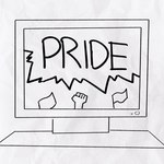 1:1 2024 computer electronics fenrirwolfen flag hi_res human lgbt_pride lgbt_pride_month mammal punching_air solo