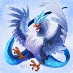 1:1 2017 ambiguous_gender articuno avian beak bird digital_media_(artwork) digital_painting_(artwork) feathered_wings feathers feral generation_1_pokemon legendary_pokemon nintendo pokemon pokemon_(species) solo tsaoshin wings