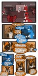 1:2 2021 anthro biped butt canid cobalt_(tatsuchan18) collar comic detailed_background dialogue english_text fur group hair havoc_(tatsuchan18) hi_res hyena male mammal open_mouth speech_bubble standing tatsuchan18 text