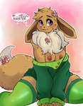 Rating: q
ID: 1714099
Date: 2018-11-21 07:09:00 -0500
Status: active
Score: 73
2018 anthro areola blush breasts canid clothed clothing dialogue digital_media_(artwork) eevee english_text female flower geeflakes generation_1_pokemon hi_res legwear looking_at_viewer mammal master neck_tuft nintendo nipples ownership plant pokemon pokemon_(species) pokemorph purple_eyes solo sweater text thigh_highs topwear tuft post #1714099