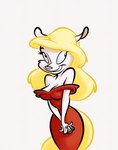 animaniacs anthro big_breasts breasts cleavage clothed clothing female hi_res mammal minerva_mink mink mustelid musteline smile solo stanmort thick_thighs true_musteline warner_brothers wide_hips