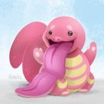 1:1 2017 ambiguous_gender digital_media_(artwork) digital_painting_(artwork) generation_1_pokemon lickitung long_tongue nintendo open_mouth pokemon pokemon_(species) solo tongue tongue_out tsaoshin