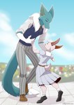 Rating: s
ID: 5588466
Date: 2025-05-21 14:29:32 -0400
Status: active
Score: 8
absurd_res anthro beastars belt black_eyes blue_body blue_fur bottomwear brown_ears cinnamon_(bunwithmemes) clothing collared_shirt dancing duo fangs female fenril_(spicy_flakes) flower footwear frost_jeckals_(huf13) fur hand_holding happy hi_res holtz lagomorph leporid long_tail looking_at_another male male/female mammal neck_tuft necktie open_field pants plant rabbit red_eyes rolled_up_sleeves school_uniform scut_tail shadow shirt short_tail size_difference skirt smile smiling_at_another smiling_at_partner socks tail tail_tuft teeth topwear tuft uniform vest white_body white_fur post #5588466