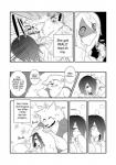 anthro canid canine clothing comic dialogue english_text female fur hi_res human kemono lila_(kashiwagi_aki) male mammal monochrome text translated yakantuzura zinovy