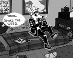 alternative_fashion anthro bat bed boots bottomwear clothing denim denim_bottomwear denim_clothing drugs english_text fangs fingerless_gloves footwear furniture generation_2_pokemon gloves greyscale handwear humor jacket jeans kerchief leather leather_clothing leather_jacket leather_topwear lighter male mammal marijuana marijuana_pipe monochrome nintendo nintendo_switch on_bed pants plushie pokemon pokemon_(species) punk sentret shirt shoes sins_(sinsquest) sinsquest sitting sitting_on_bed sketchbook smoking smoking_marijuana solo spade_tail t-shirt tail teeth text topwear torn_bottomwear torn_clothing torn_pants trans_(lore) trans_man_(lore) wide_eyed