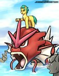 absurd_res conditional_dnp equid equine generation_1_pokemon gyarados hi_res hitch_trailblazer horse jcosneverexisted male mammal nintendo pokemon pokemon_(species) pony