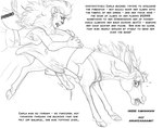 amanda_(tcitw) anthro arania asinus bodily_fluids braying breasts carla_(tcitw) clothed clothed_feral clothing comic dialogue donkey dress dripping duo english_text equid equine felid female feral genital_fluids hair herm_(lore) hi_res hooves lion male mammal monochrome open_mouth pantherine precum precum_drip text the_cabin_in_the_woods_(arania)