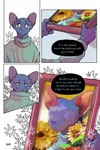 2:3 bastriw clothing comic dialogue domestic_cat emotional english_text felid feline felis flower hairless hairless_cat hi_res inside male mammal painting pato_(bastriw) plant purple_eyes simple_background sphynx_(cat) sweater text topwear white_background