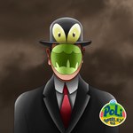 1:1 2024 absurd_res ambiguous_gender amphibian apple applin artist_logo artist_name beady_eyes black_clothing black_coat black_eyes black_hat black_headwear black_topwear bowler_hat clothing cloud cloudy_(disambiguation) cloudy_sky coat collared_shirt dragon duo eyestalks food food_creature fruit generation_2_pokemon generation_8_pokemon green_apple hat headgear headwear hi_res human hybrid inspired_by_formal_art logo looking_at_viewer male mammal mythological_creature mythological_scalie mythology necktie nintendo obscured_face overcoat parody plant pokemon pokemon_(species) polimarley42 politoed portrait red_necktie rene_magritte scalie shiny_pokemon shirt sky son_of_man topwear white_clothing white_shirt white_topwear yellow_sclera