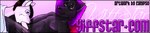 advertisement anthro artist_name banner black_body black_fur black_hair brown_hair calypso_(artist) canid canine canis duo english_text fellatio fox fur genitals hair lying male male/male mammal midriff nude on_back on_pillow oral penile penis penis_in_mouth pillow pink_background sex simple_background smile student teacher text url website_banner wolf yiffstar