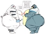 Rating: q
ID: 5551962
Date: 2025-05-05 23:36:36 -0400
Status: active
Score: 17
animal_crossing anthro bear belly belly_overhang belly_press big_belly big_breasts big_butt breasts butt clothed clothing curt_(animal_crossing) duo english_text felid huge_belly huge_thighs male male/male mammal moobs muscular muscular_male navel nintendo nipples obese overweight overweight_male pantherine partially_clothed rolf_(animal_crossing) sketch speech_bubble text thick_thighs tiger tora_gy post #5551962