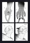 absurd_res ambiguous_gender body_part_growth claw_growth claws clothing comic dragon ear_expansion english_text expansion feral greyscale growth hair hi_res horn horn_growth human human_to_feral mammal mid_transformation monochrome mythological_creature mythological_scalie mythology robe rope scalie short_hair snout snout_growth solo species_transformation speech_bubble text tinypigdraws transformation transformation_sequence william_(tinypigdraws)