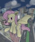 bat_pony bus car city commercial_vehicle destruction equid equine fangs female feral flutterbat_(mlp) fluttershy_(mlp) friendship_is_magic hasbro hi_res horse hybrid looking_at_viewer macro mammal membrane_(anatomy) membranous_wings moon my_little_pony night open_mouth pony public_transportation rapidstrike red_eyes sitting solo spread_wings teeth tongue tongue_out truck_(vehicle) vampire vehicle vehicle_for_hire wings