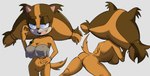 2024 absurd_res anthro badger bedroom_eyes bottomless bottomless_anthro bottomless_female breasts brown_body brown_fur butt cleavage clothed clothing crotch_tuft female front_view fur hand_on_hip hi_res looking_at_viewer mammal monke_brush mustelid musteline narrowed_eyes nipple_outline nude nude_female open_mouth open_smile raised_tail rear_view seductive sega side_boob smile solo sonic_boom sonic_the_hedgehog_(series) sticks_the_jungle_badger tail tuft