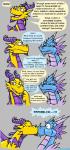 2014 activision aliasing angry blue_eyes breaking_the_fourth_wall claws comic conditional_dnp cyril_(spyro) dialogue digital_media_(artwork) dragon duo english_text european_mythology eyes_closed feral forced forced_kiss grumpyvulpix hi_res horn humor kiss_on_lips kissing looking_away male mythological_creature mythological_scalie mythology open_mouth scales scalie shocked signature simple_background spikes spyro_the_dragon surprise_kiss teeth text tongue tongue_out volteer western_dragon wings yellow_eyes