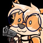 2024 alpha_channel animated anthro brown_body brown_fur canid canine cheek_tuft digital_media_(artwork) eyewear facial_tuft female fox fur glasses gun hair holding_gun holding_object holding_ranged_weapon holding_weapon mammal melody_(graveling) orange_body orange_fur ranged_weapon round_glasses shooting simple_background smile solo theblueberrycarrots transparent_background tuft weapon