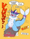 ahegao anal anal_penetration announcing_orgasm anthro aroused bdsm blue_body bodily_fluids bondage bound bow_accessory colored comic dialogue eeveelution ejaculation english_text female forced forced_orgasm generation_1_pokemon genital_fluids genitals hi_res isa_the_vaporeon looking_pleasured multi_nipple nintendo nipples object_in_ass orgasm overstimulation penetration pokemon pokemon_(species) purple_eyes pussy pussy_ejaculation sex_toy sex_toy_in_ass sex_toy_in_pussy sex_toy_insertion solo speech_bubble sweat sybian text vaginal vaginal_fluids vaginal_penetration vaporeon vibrating zneazel