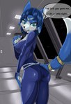 anthro clothing english_text female hi_res humanoid krystal_(star_fox) nintendo nova_bold skinsuit solo star_fox text tight_clothing