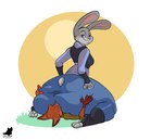 2024 anthro artist_logo big_butt breasts buckteeth butt canid canine clothed clothing disney duo european_rabbit facesitting female fox hands_on_legs hands_on_thighs holding_butt huge_butt huge_hips huge_thighs hyper hyper_butt judy_hopps lagomorph leporid logo looking_at_viewer male male/female mammal nick_wilde oryctolagus purple_eyes rabbit red_fox scut_tail short_tail shunan signature sitting sitting_on_another smile smirk tail teeth thick_thighs true_fox uniform wide_hips zootopia