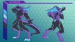 anthro black_body black_sclera claws cobra digitigrade hi_res looking_at_viewer machine male metallic_body model_sheet purple_body reptile robot scalie snake yarem4