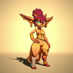 1:1 3d_(artwork) 3d_animation animated barbell_piercing big_butt biped butt cel_shading clothed clothing digital_media_(artwork) ear_piercing ear_ring feet female fingers full-length_portrait gauged_ear genitals goblin goblin_female gold_(metal) hair hi_res horn humanoid jewelry nipple_barbell nipple_piercing nipples no_sound not_furry palurdas_arts partially_clothed piercing portrait pussy red_hair ring ring_piercing shaded shadow short_playtime short_stack solo standing stylized tail teeth thick_thighs three-quarter_view toes warm_colors webm